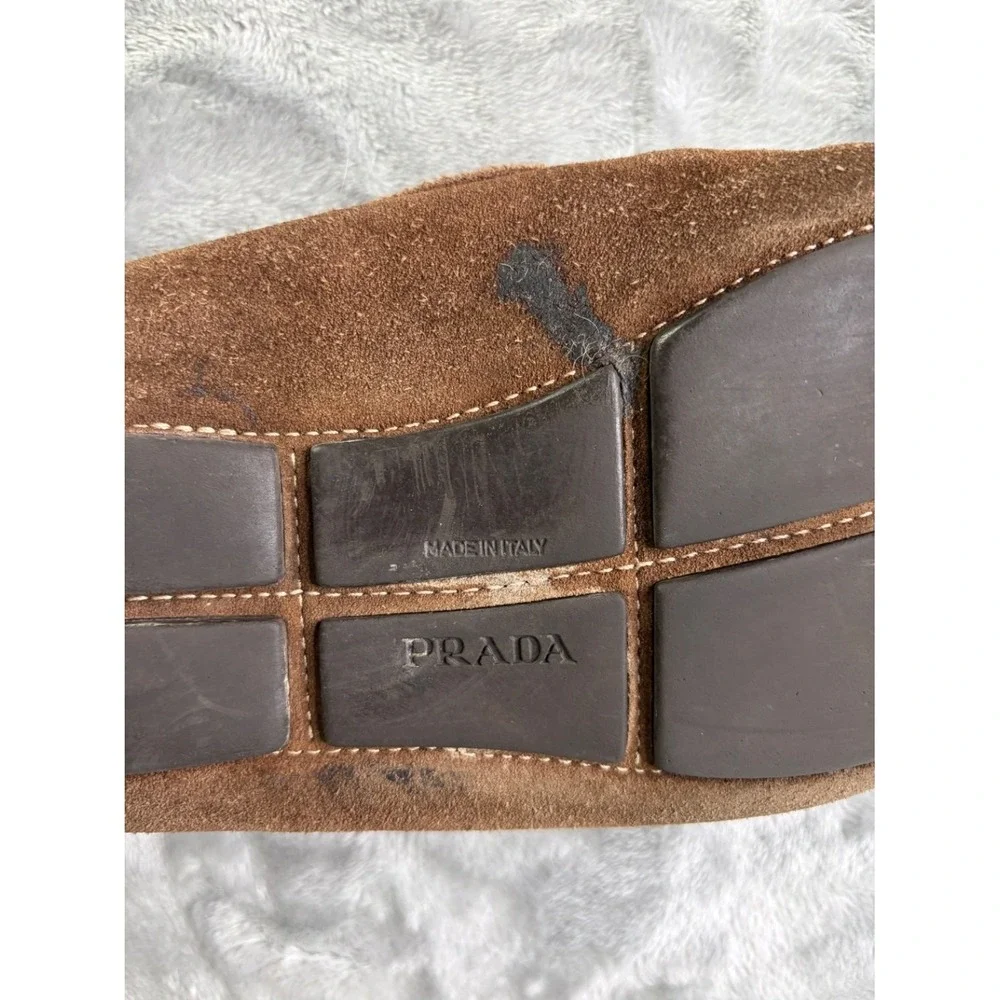 Prada Driving Loafer Men's Casual EU 40 Brown Loafers